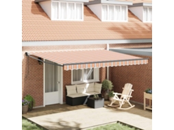 Vidaxl Toldo Retrátil Multicolor 450 × 300 Cm Poliéster E Metal