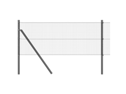 Conjunto 1 Poste De Cerca Vidaxl Cinzento Aço (50 X 0,6 M)