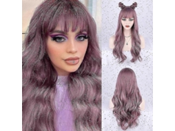 Peruca Roxa com Franja, Longa e Ondulada, Peruca Roxa Sintética para Mulheres, Peruca Longa Ondulada Roxa TAISHENGDA (roxa)