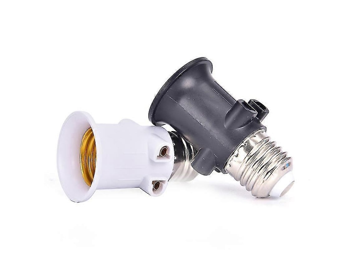 Rebe adaptador de Base de Bombilla E27 Con Plug Eu, Soporte de Lámpara Incendio Resistente Pbt para Hogar Y Estudio Negro