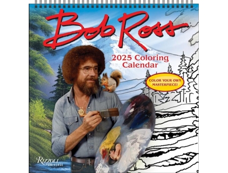 Livro Bob Ross 2025 Coloring Wall Calendar de Bob Ross (Inglês)