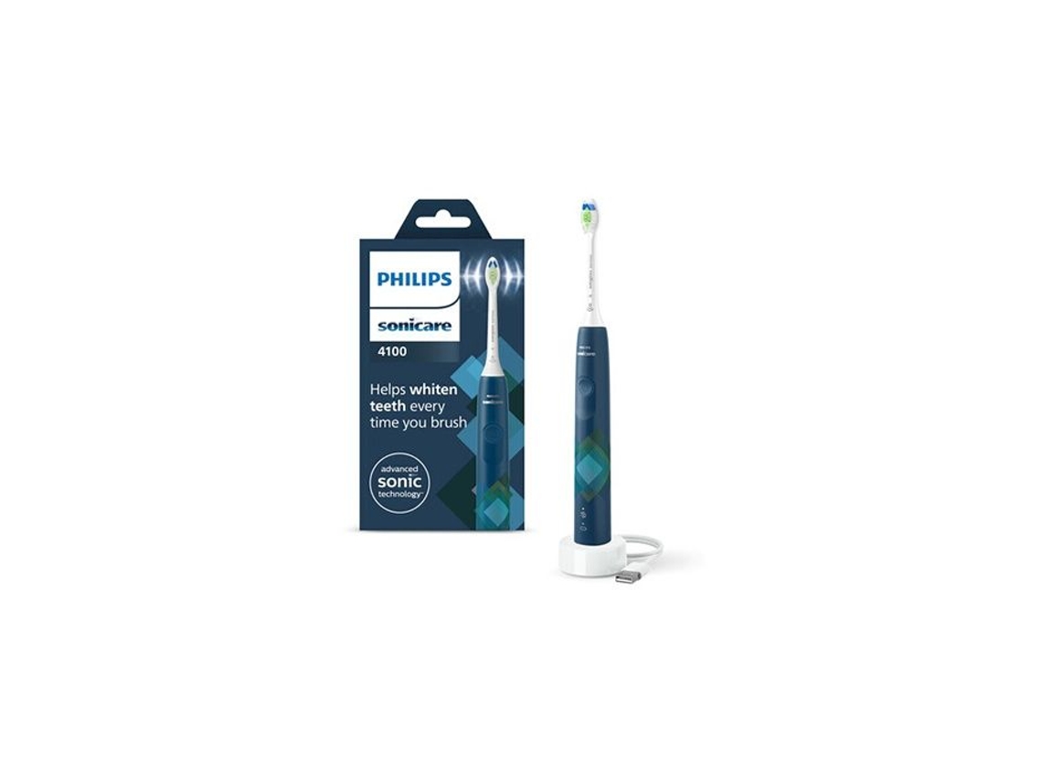 Escova De Dentes Elétrica Philips Sonicare 4100 2 Modos Sensor De Pressão Azul Marinho