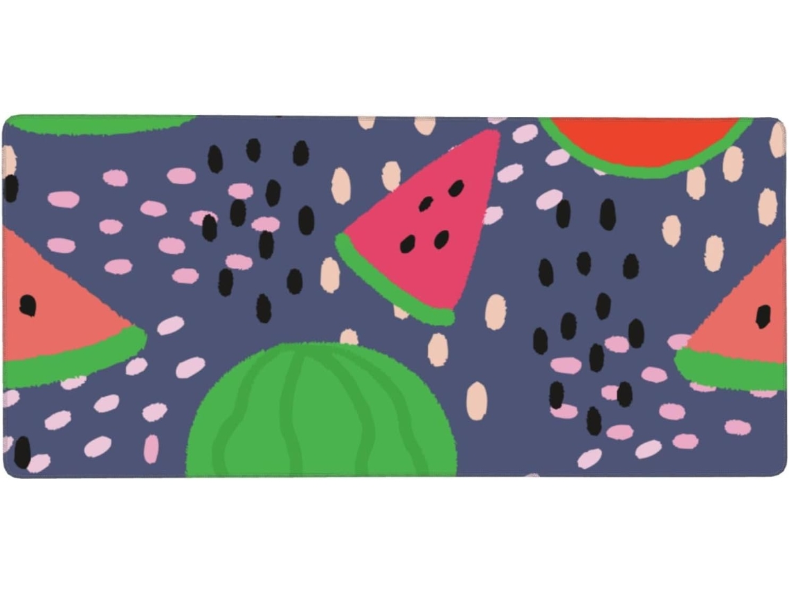 Mousepad Grande para Computador com Estampa de Melancia, Fruta Típica do Verão, Base Borracha Antiderrapante,