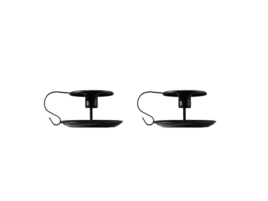 Suporte De Velas Laxiscreed Retro Em Ferro Preto, Pack Com 2 Peças