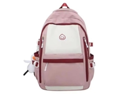 Mochila Coreana Rosa Laptop Com 2 Compartimentos E Porta-garrafa