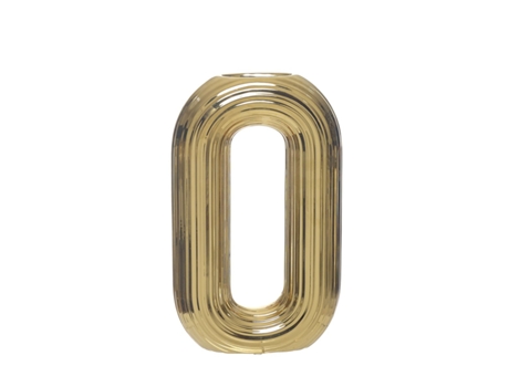 Jarra Oval Cerâmica Dourada 33cm Imporcelos
