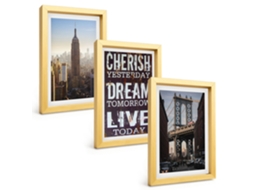 Composição De Quadros Citação Sobre Paisagens De Nova York Espelharte (3 Peças 20x30 Cm)