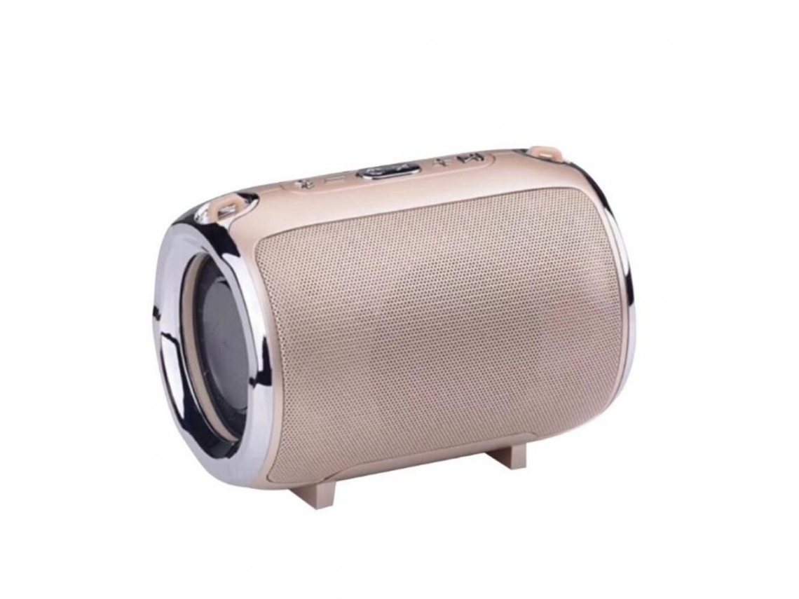 Coluna Sem Fio Bluetooth Portátil com Super Subwoofer Cartão de Inserção Mini Alto-Falante Dourado