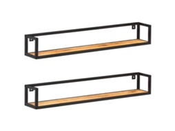 Vidaxl Prateleiras Parede 2 Pcs 120 Cm Madeira De Acácia Maciça