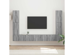 Vidaxl Conjunto de Móvel de Tv 8 Pcs Cinza Sonoma Madeira Processada