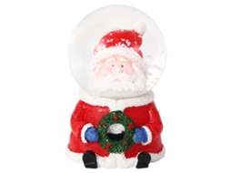 Ornamento de Natal Bola de Cristal com Papai Noel Luminoso LED para Mesa e Presente