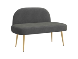 Conjunto 1 Banco Estofado Vidaxl Cinzento Escuro Contraplacado (110 X 60 X 76 Cm)