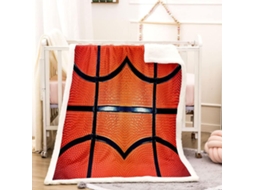Manta Estampa de Basquete Laranja em Microfibra 180x220cm