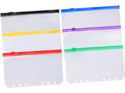 Pastas Organizadoras A6 Com Zíper, Conjunto De 6 Unidades Em Cores Sortidas, Feitas De Plástico Pvc Resistente, Ideais