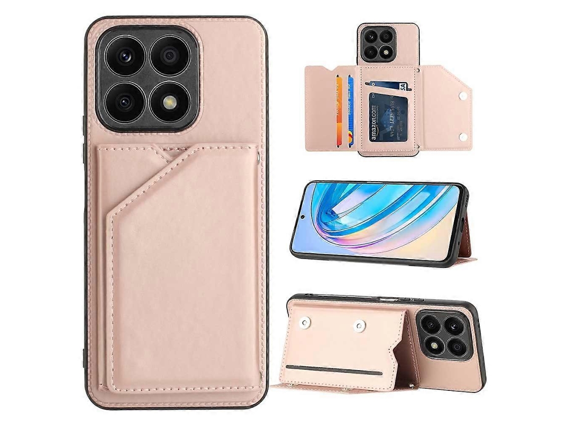 Capa Para Celular Com Textura De Pele Pu Tpu Slots Para Cartão Pc
