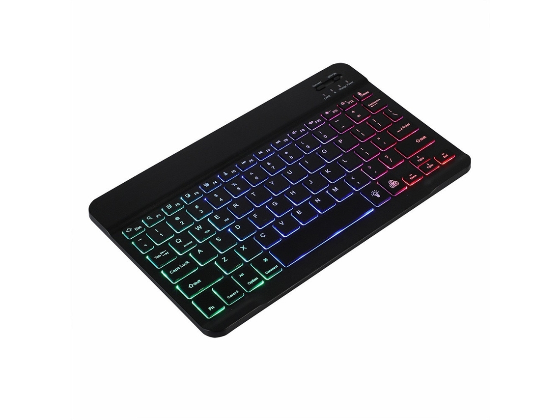 Teclado Bluetooth Sem Fios Com Retroiluminação, 78 Teclas, Multicolor, Para Tablet E Telemóvel