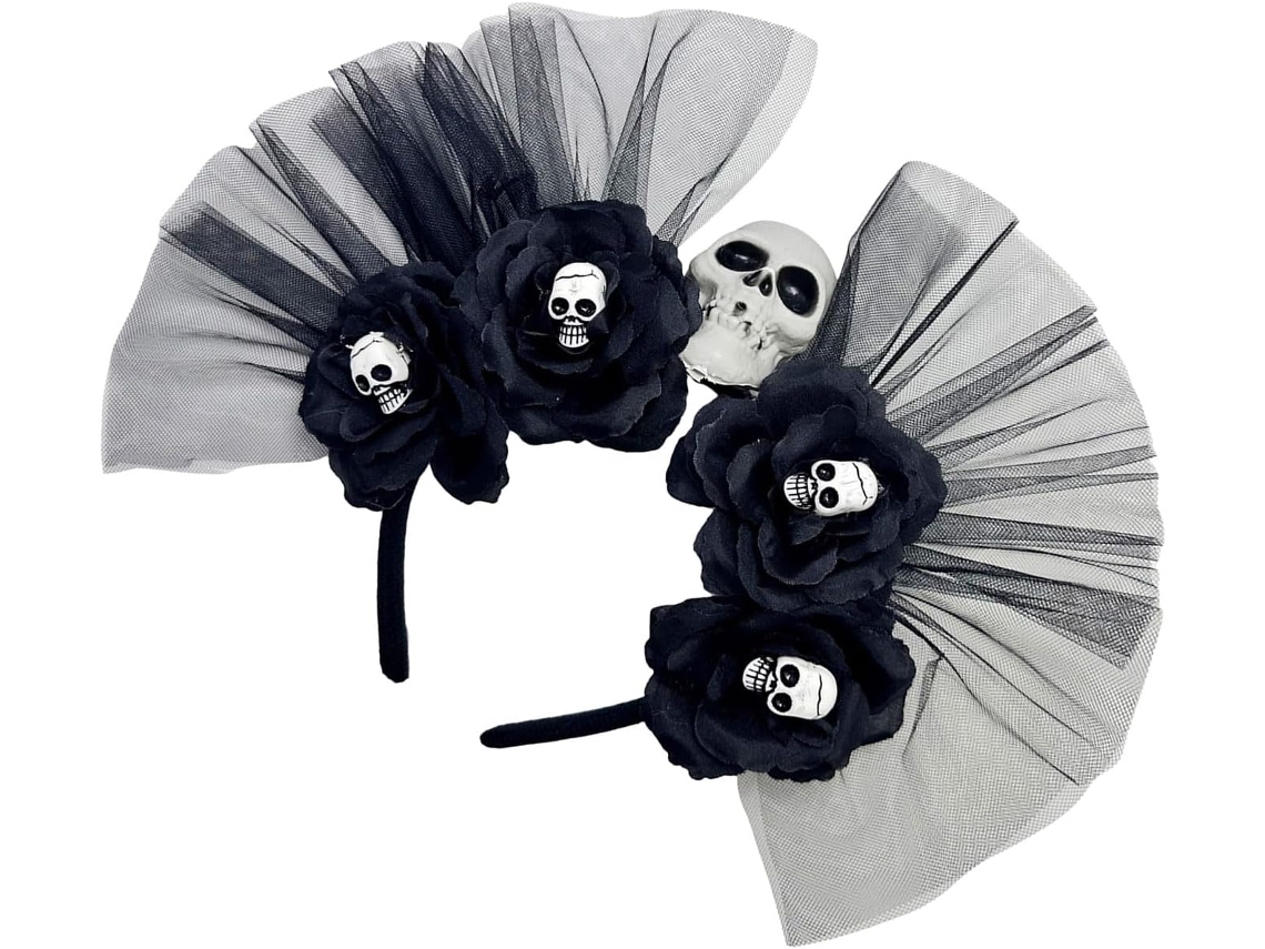 Tiara de Caveira com Coroa de Flores SFUSHOS