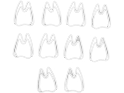 Zerodis 100 unidades de clipes de papel planos em formato dente, pequenos clipes de metal eletrogalvanizado à prova de ferrugem