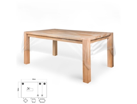 Mantel hule rectangular transparente antimanchas pvc 140x250 cm.  recortable uso interior y exterior