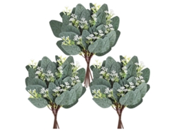 Ramos de Eucalipto Artificial com Curto Controle, Decorativos LAXISCREED