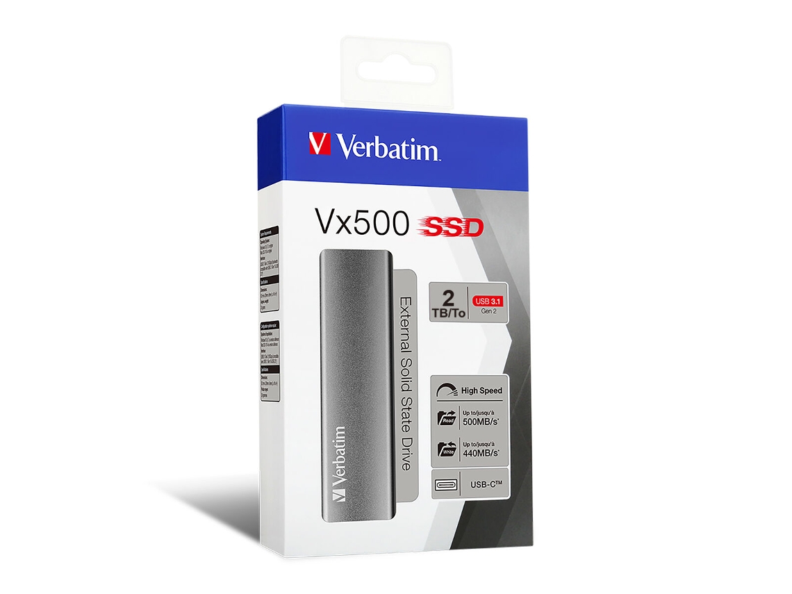 Disco Duro Externo VERBATIM Vx500 2 Tb Ssd