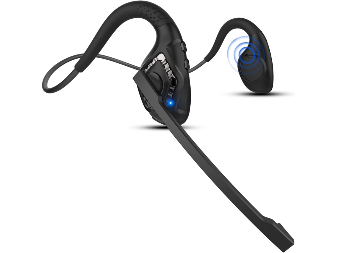 Fone Ouvido Bluetooth 5.3 Design Aberto, Microfone C/ Cancelamento Ruído, 10h Reprodução, Leve P/ Escritório (preto)