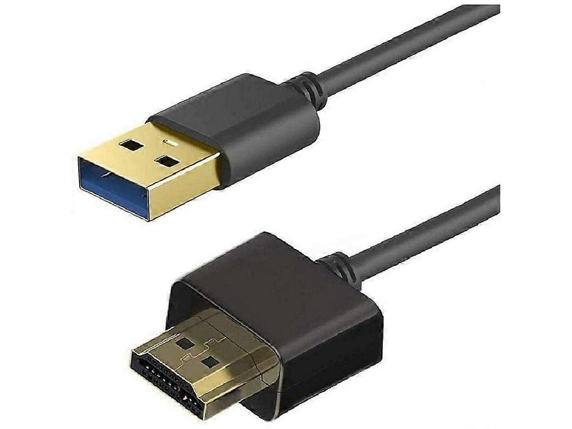 Cabo Usb para Hdmi, Adaptador de Hdmi 2 M/6,6 Pés, Divisor Carregamento 2.0 Macho Macho, Conversor AQUAFORGE