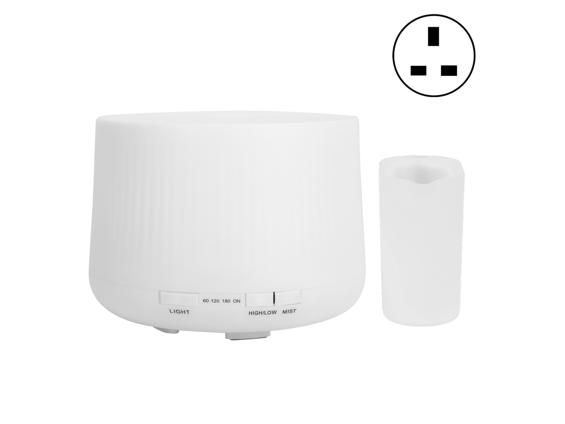 Mini umidificador de 500 ml com luz LED de 7 cores, silencioso e difusor de aromas, 100-240 V