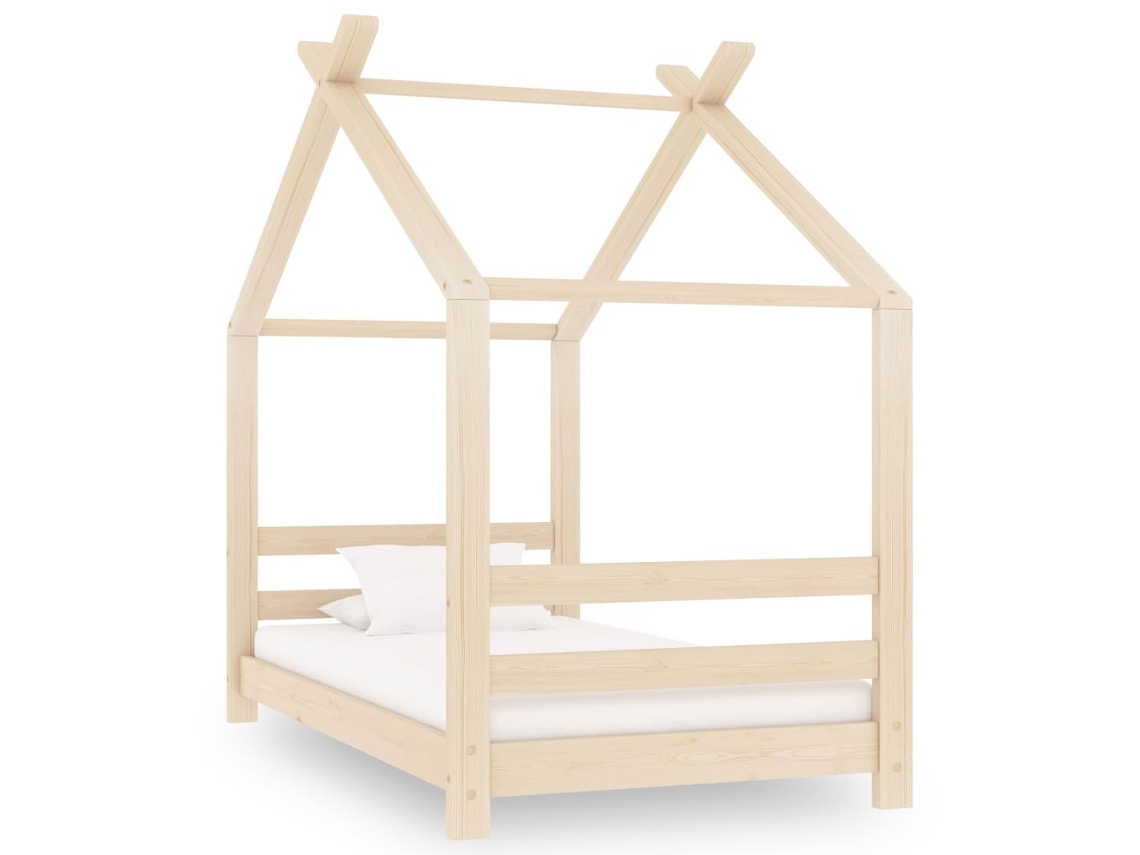 Vidaxl Estrutura De Cama Infantil 70x140 Cm Madeira De Pinho Maciça