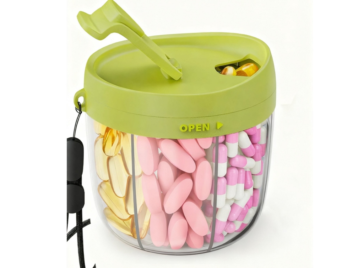 Organizador de Comprimidos CHRUI 7 Compartimentos Anti mistura Sem Bpa (verde)