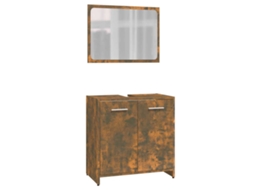 Bathroom Furniture Set, Bathroom Furniture Sets Vidaxl Marrom Madeira Processada (n/a)