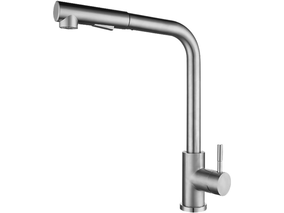 Torneira Misturadora De Cozinha, Misturador De Cozinha Em Aço Inoxidável Preto Fosco, Misturador De Cozinha Com Uma Alça E Ducha Extensível