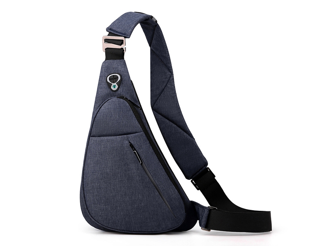 Mochila de Ombro Único Bolsa Diagonal Mochila de Viagem Impermeável Ombro Direito Azul