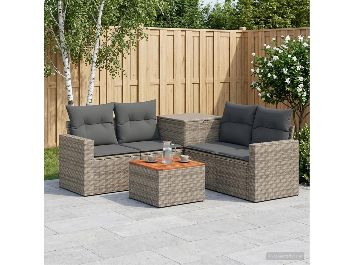 Vidaxl Conjunto De Sofás 6 Unid. Cinza E Cinza Escuro