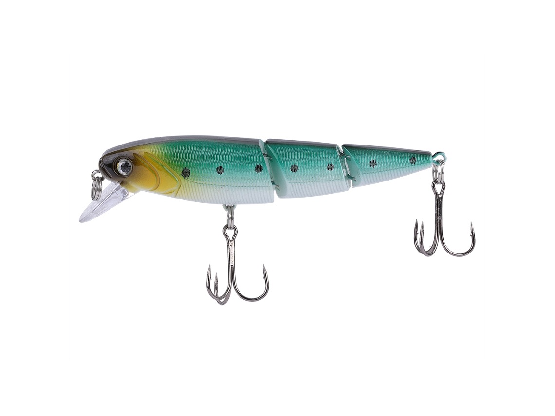 Yuminuo Hard Bait (for Lure Fishing) 10cm16g Broken Into Three Sections Black Back Light Green Body With Spots