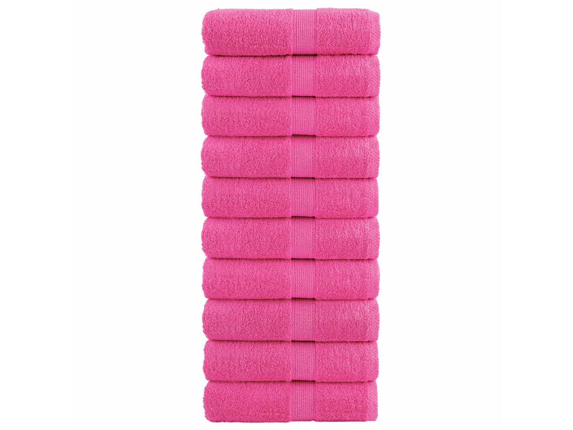 Vidaxl Toalhas De Rosto Premium Solund 10 Unidades Rosa 30x30 Cm 600 G/m²