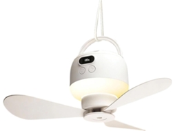 Ventilador Externo Com Luz, Temperatura Ajustável E Bateria