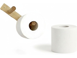 Suporte De Papel Higiênico Madeira 25cm 9, 8pol, Suporte De Parede Para Papel Higiênico, Acomoda Rolos, Economiza Espaço