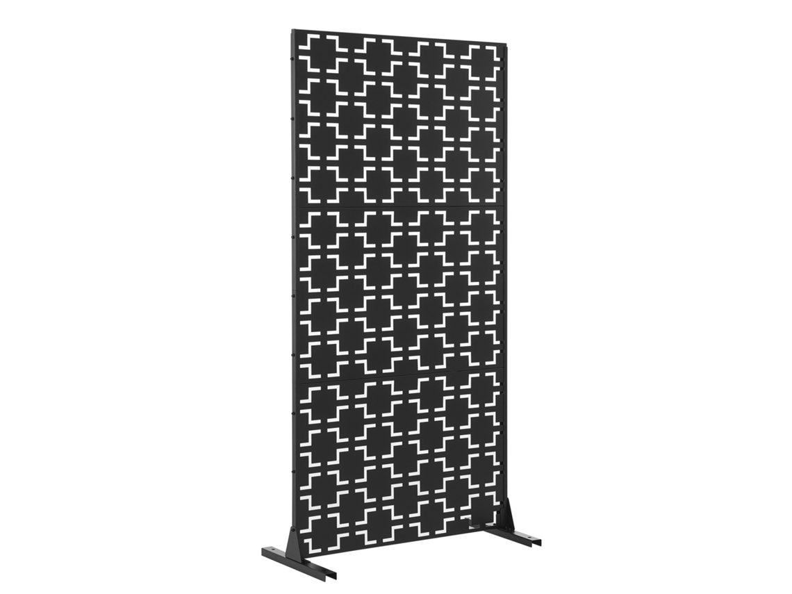 Divisória Basciano com Design Atrativo em Aço 180X90X40Cm Preto CASA.PRO
