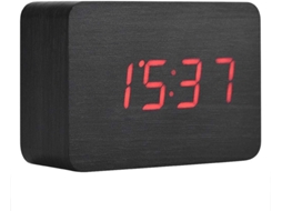 Despertador Digital De Madeira, Despertador Led Com Visor De Hora Data Temperatura, Modo De Controle Por Voz, Sempre