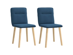 Vidaxl Cadeiras De Jantar 2 Pcs Tecido Azul