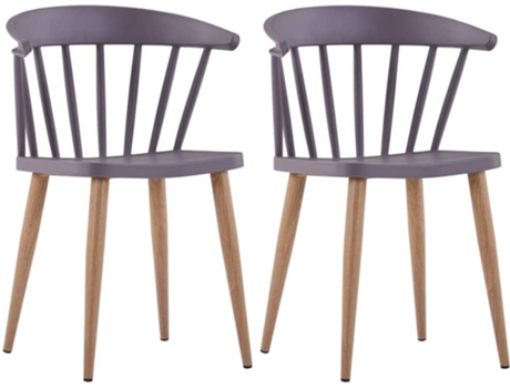 Conjunto 2 Cadeiras de Refeição  247289 Plástico Cinzento