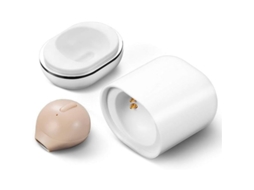 Yuru fones de Ouvido Bluetooth Invisíveis Mini Sem Fio Estéreo com Caixa de Carregamento Nude Ribbon Cor Pele (único, Botão)