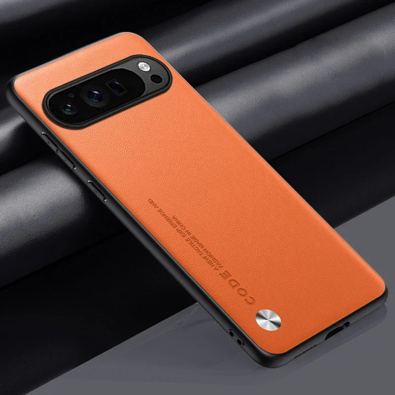 (laranja, Google Pixel 8a) Capa Flexível Ultrafina Com Textura De Couro Estilo Executivo Resistente A Impactos E Com Toque Agradável