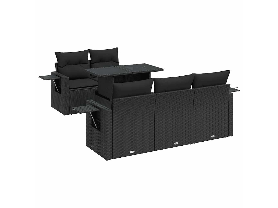 Garden Sofa Set, Garden Sofa Sets Vidaxl Preto Rattan / Vime (n/a)
