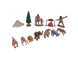 Primerox 12pcs Brinquedos de Figuras Históricas Vida Pré histórica com Animais Pvc 3+
