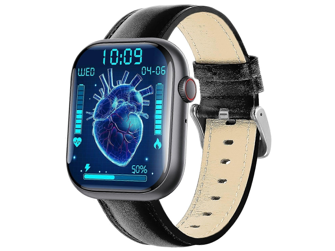 Relógio Inteligente F70 com Pulseira de Couro, Monitor de Glicose no Sangue, Monitor de Sono e Respiração, Relógio Esportivo. Bicicleta Elétrica Ly