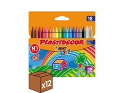 (pack 12u.) Estojo 18 Ceras Plastidecor