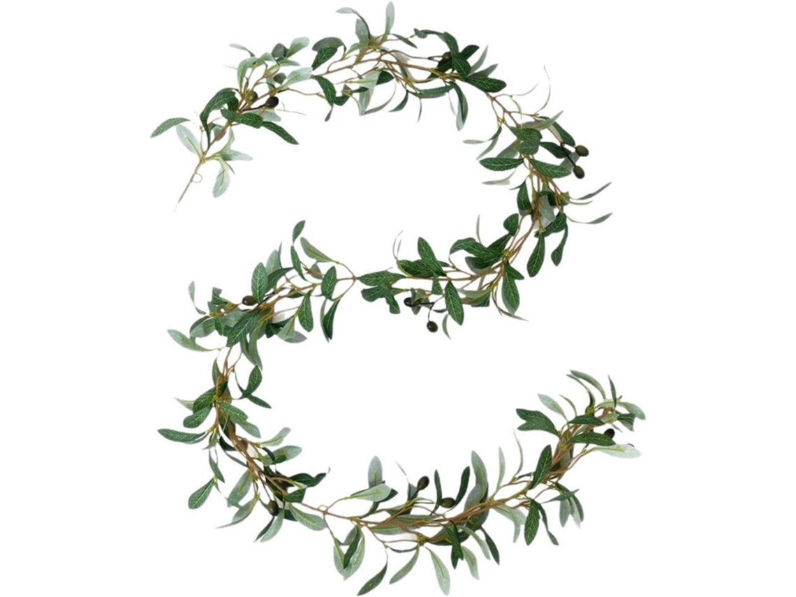 Flores Artificiais, Cesta Suspensa, Guirlanda De Folhas De Oliveira De 180 Cm, Trepadeira Artificial Com Para