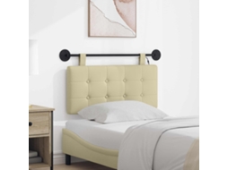 Vidaxl Cabeceira Suspensa Com Luz Led Creme Couro Sintético